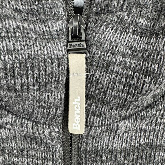 Bench Wool Knit Full Zip Hoodie Sweatshirt Womens Large Dark Gray - Picture 5 of 12